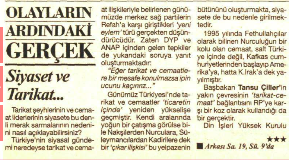 çiller rp ye karşı güleni kullanıyor