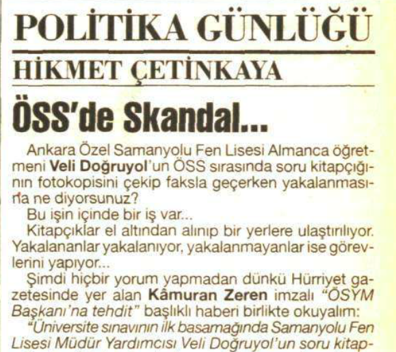 Öss de skandal 10 nisan 1996